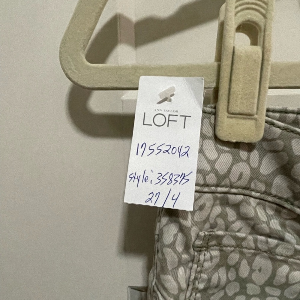 Loft Modern Skinny Ankle jeans- tan / white print size 4 - Picture 5 of 10